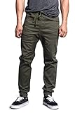 Victorious Men's Joggers Twill Pants JG804 - Olive - Small