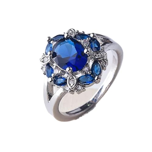 Bague en zircon argentée confortable anti-ternissement pour femme