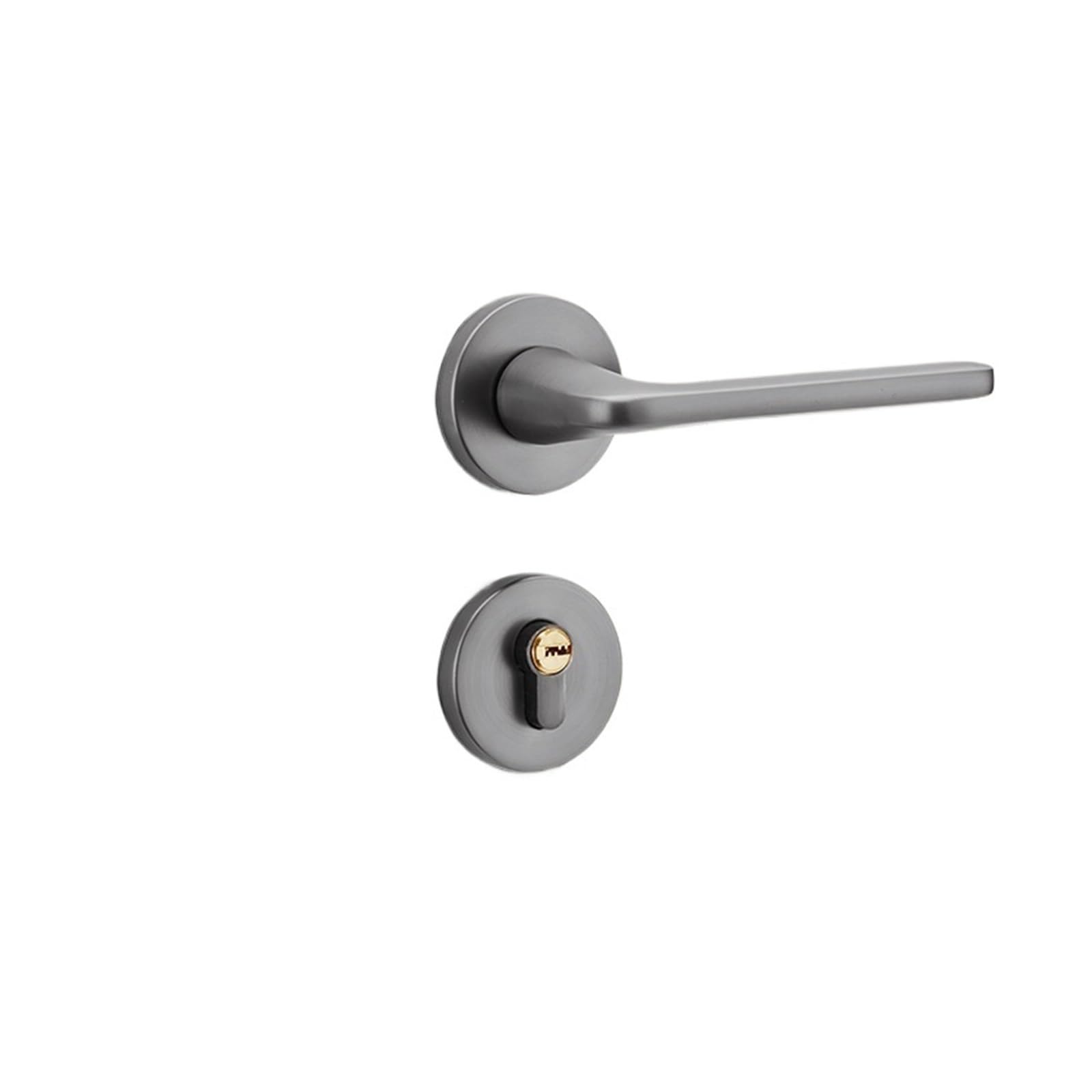 Serrure de porte silencieuse pour chambre avec poignée noire chic en bois massif