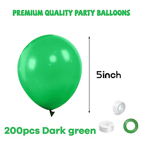 Image of Green Balloons 110Pcs, 5 Inch Small Green Latex Party Balloons, Mini Thick Green Balloons for Birthday Wedding Baby Shower Decorations.