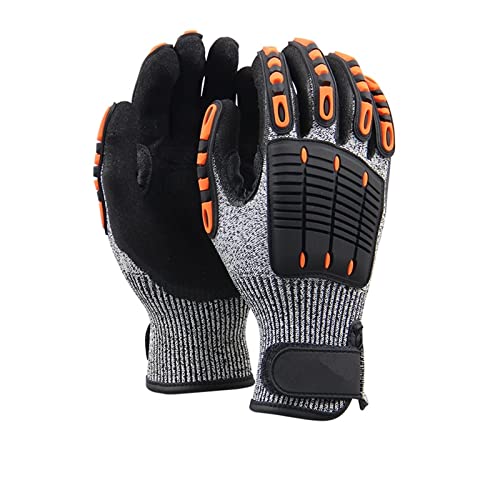 Gants de Travail, 1 paire de gants de travail de protection anti-vibration résistants aux coupures for mécaniciens for l'industrie de la construction résistante à l'huile s'appliquent à la sculpture s