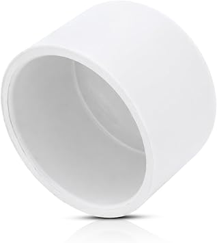 PVC Sch 40 End Cap SOC Solvent Weld, White, 3", PVC Pipe Fitting Pressure Rated Water Line Irrigation Plumbing Connector