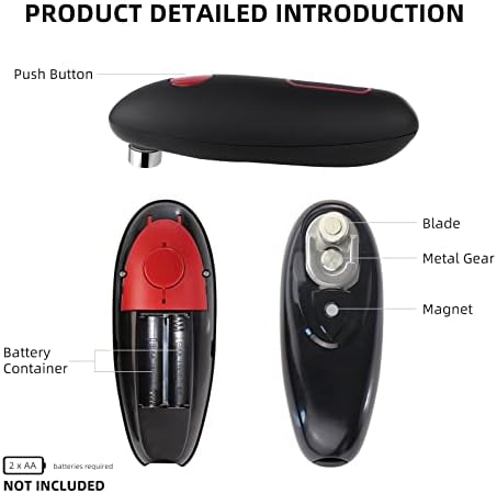 Homelet Electric Can Opener, Automatic Tin Openers for Seniors with Arthritis, Weak Hands | The Hands-Free Can Opener with Less Effort to Open, Matte Black
