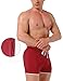 BALEAF Men's 3 Inches Bodybuilding Workout Shorts Drawstring Running Shorts Zipper Pockets Dark Red Size M