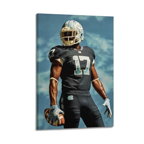 Toile joueur de football encadrée pour déco chambre ado et salon 30x45cm