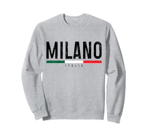 Recuerdo vintage de la bandera italiana de Milano Italia Sudadera