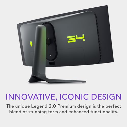 Image of Alienware AW3423DWF Curved QD-OLED Gaming Monitor - 34-inch Quantum Dot OLED 0.1Ms 165Hz 21:9 Curved Display, 99.3% DCI-P3 Color Gamut, VESA DisplayHDR True Black 400, AMD FreeSync Premium Pro - Black