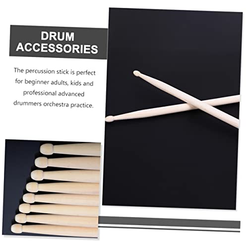 2 pares de baquetas de madera de arce para práctica, para estudiantes y adultos, duraderas, para principiantes y bateristas avanzados, para orquesta y banda miniatura 6
