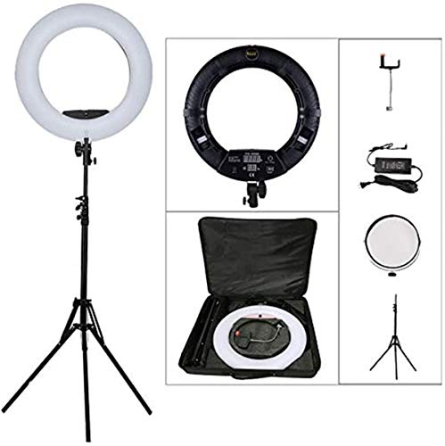 Yidoblo Display digitale da 18 pollici dimmerabile 3200K-5500K Kit luce anello LED per fotocamera Smartphone Ritratto Selfie Youtube Foto Video Studio Yidoblo Display digitale da 18 pollici dimmerabile 3200K-5500K Kit luce anello LED per fotocamera Smartphone Ritratto Selfie Youtube Foto Video Studio