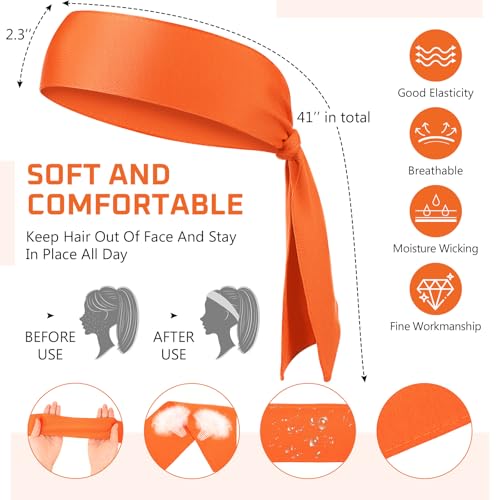 Image of Hiboom 30 Pack Tie Headband Bulk Sports Tennis Head Tie Ninja Karate Tie Back Athletic Sweatbands Adjustable Hair Bands for Women Men Basketball, Football, Soccer, Running, Yoga Workout
