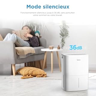 MIDEA Deshumidificateur d air Anti Moisissure 12L - Compresseur Intelligent et APP - Adsorbeur d'humidité electrique - Séchage du Linge, Capteur d'humidité Auto et anti-condensation - Idéal pour 35m²
