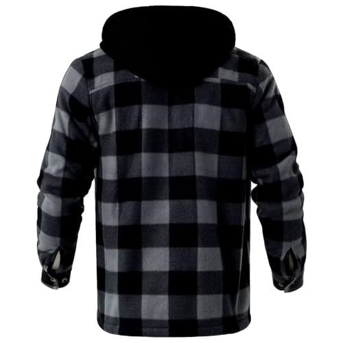 Image of LeeHanTon Mens Flannel Jacket Heavyweight Sherpa Fleece Jackets Outdoor Hiking Casual Soft Warm Coat with Pockets