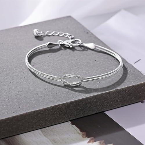 Pulseras de amistad para mujer con nudo de amor ajustable 4