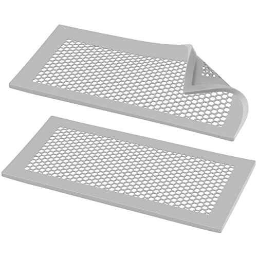 Image of NiHome Baby Proofing Vent Covers for Home Floor Wall Ceiling Vent Registers, Protective Soft Silicone Vent Covers, Child Proof Floor Air Vent Cover Prevents Small Item from Falling Set of 2 (Grey)
