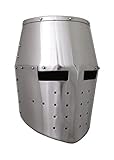 Größe: Für eine Hutgröße bis ca. 62 cm geeignet. - Langer Innenabstand (Hinterkopf-Stirn): ca. 23,5 cm - Kurzer Innenabstand (Ohr-Ohr): ca. 18,5 cm - Material: ca. 1,6 mm Stahl, daher bedingt schaukampftauglich - Finish: poliert, leicht eingeölt - Gewicht: ca. 2,8 kg