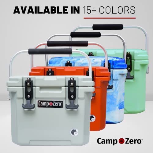 Camp-Zero 10 | 10.6 Qt. Cooler With 2 Molded-In Cup Holders & Folding Aluminum Handle | Thick Walled, Freezer Grade Cooler With Secure Locking System & Tie Down Channels (Sage)… #TOP5