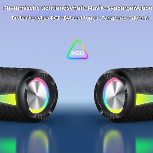 dotn Bluetooth Lautsprecher, Musikbox Bluetooth 5.4 mit RGB Lichter, Tragbarer Lautsprecher Freisprechfunktion für Phone, 20h Akku… – Ansicht 4