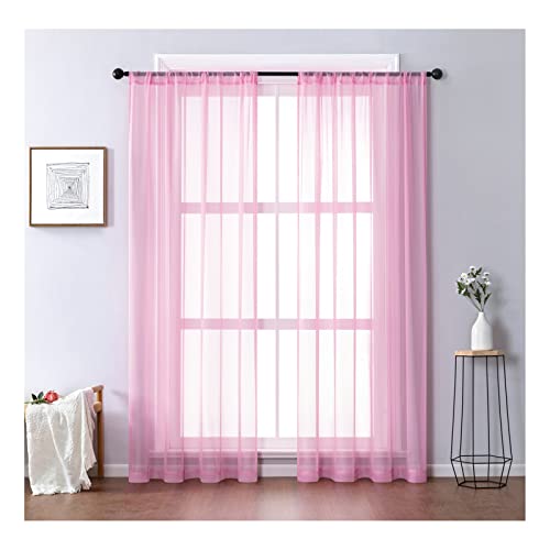 Cortinas para habitación infantil de poliéster, juego de 2 cortinas cortas translúcidas 2
