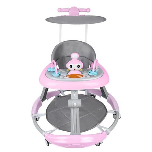 OHMG 3 en 1 Trotteur Bebe Evolutif Filles & Garçons,Trotteurs Marche Bebe avec Roue Universelle et Hauteur réglable,Pliant Trotteur pour 6-18 Mois,jumperoo...