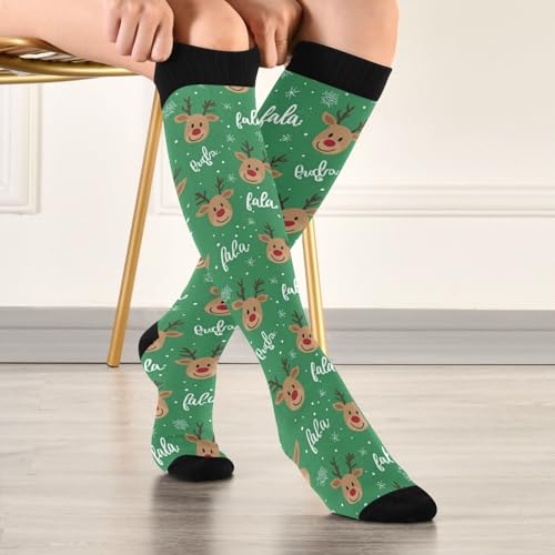 Image of SHJI Compression Socks for Women Sock Men Knee High Stockings for Running Athletic Hiking Cycling
