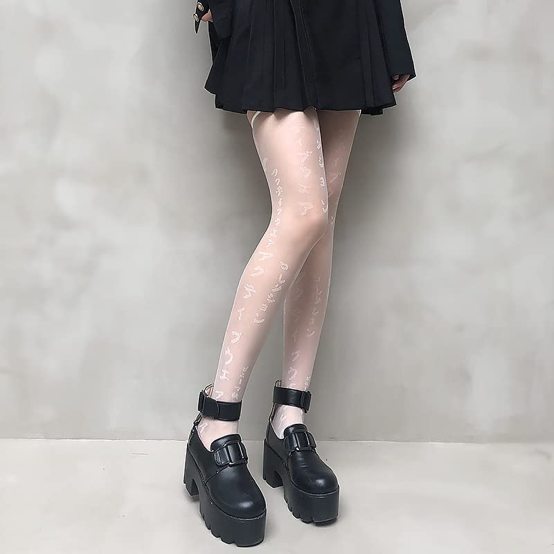 Image of Ulalaza Sparkle Hollow Out Letter Nude Colorful Rhinestone Hot Drilling Fishnet Pantyhose Tights for women Luminous