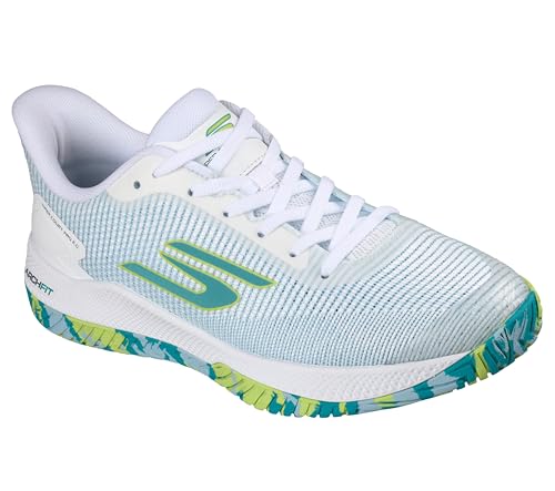 Image of Skechers Men's Pickleball Viper Court Pro 2.0 Sneaker, White /Turquoise, 11 Medium