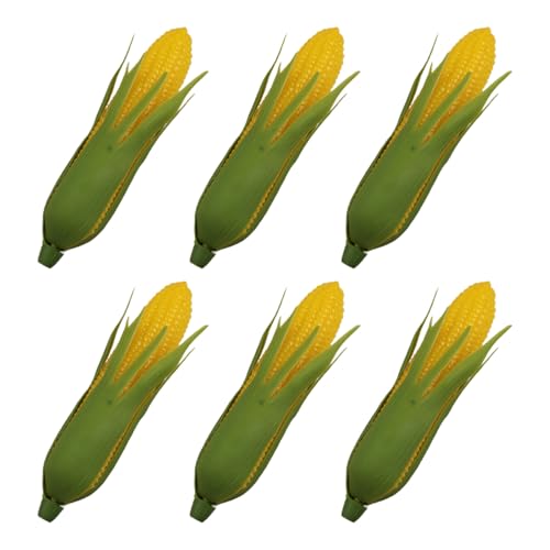 Kangnice 6Pcs Artificial Corn Realistic Fake Corns for Thanksgiving Harvest Partiess Photo Props Simulation Vegetable Decorations