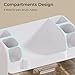 Makeup Organizer for Vanity with 2 Large Drawers, Cosmetic Display Case with Brush Holders, Easy to Storage for Bathroom Countertop Skincare, Perfume, White