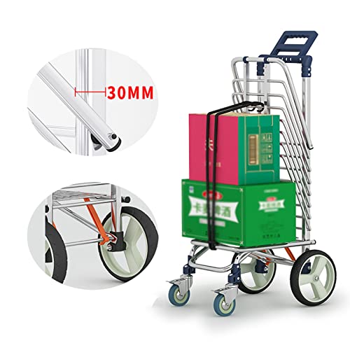 SKIITOON Einkaufstrolley Treppensteiger Mit 4 Räder,Klappbarer Leichter Einkaufswagen, Aluminium Einkaufstrolley… – Bild 5