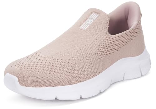 Zapatillas Casual para Hombre Mujer Slip-ins Zapatos de Caminar Deportivas Correr Tenis Sneaker Cómodas Manos Libres Sin Cordones Pink 41EU