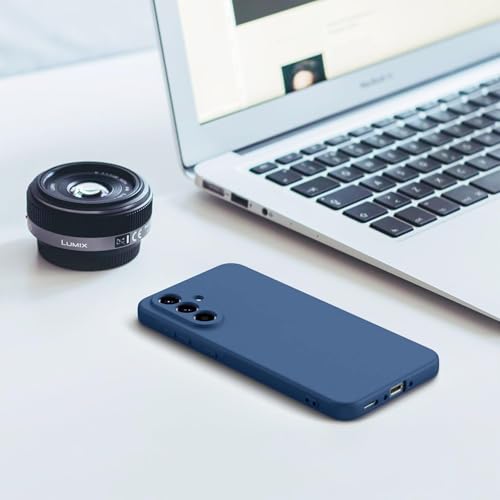Image of DIZORO Microfiber Candy Case for Samsung M56 / F56 5G Smooth Touch Cushion Liquid Soft Silicone Gel Rubber Phone Cases Non-Slip Full Body Protective Shockproof Back Cover (darkBlue)