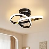 Duo Lu Tong Lampara de Techo para Interior de Casas LED Moderna Negro, 20W 2500LM 3000K Luz Cálida Lamparas Colgante de...