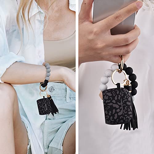 Image of Case for Airpods 3 (2021), Filoto Silicone Airpod 3rd Generation Case Cover with Bracelet Keychain, Cute Protective Case for Apple Air Pod 3 Wireless Charging Case Women(Dark Leopard)