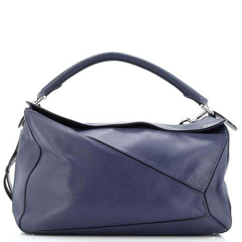 Loewe, Pre-Loved Puzzle Bag Leather Large, Blue
