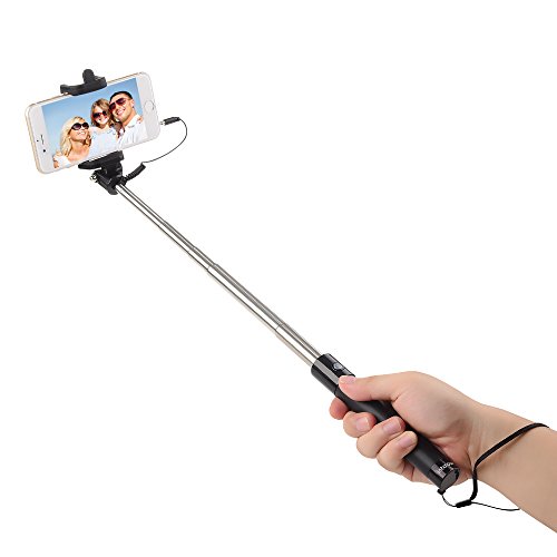 Selfie Stick, Intcrown Self-portrait Monopod Extendable Selfie Stick for iPhone 6, iPhone 6 Plus, iPhone 5 5s 5c, Android(Black)