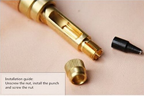 Innetoc Adjustable Japanese Screw Hole Punch, Leather Hole Punch Tool, Paper Hole Punch, Craft Puncher, 6 Tip Sizes Fabric Punch Set #TOP4