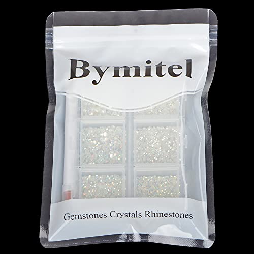 Image of 7200 Pieces Nail Rhinestones, Non-Magnetic Glue, Round Crystal Rhinestones for Jewelry Making with a Pick Pen (6 Sizes 7200 Pieces, Star Meteorite)