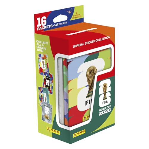 Panini Coupe du Monde DE LA FIFA 2026 Stickers - Boîte métal Grand Format 16 Pochettes