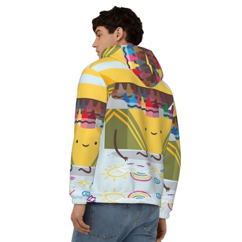 Sweat à capuche zippé EdWal motif crayons pour homme