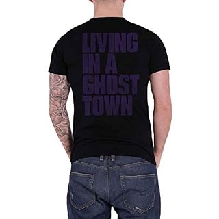 Rolling Stones The T Shirt Ghost Town Distressed Band Logo Officiel Homme Noir - Les Beatles, Paul McCartney, John Lennon, RIngo Starr, George Harrison Rolling Stones The T Shirt Ghost Town Distressed Band Logo Officiel Homme Noir – Image 2
