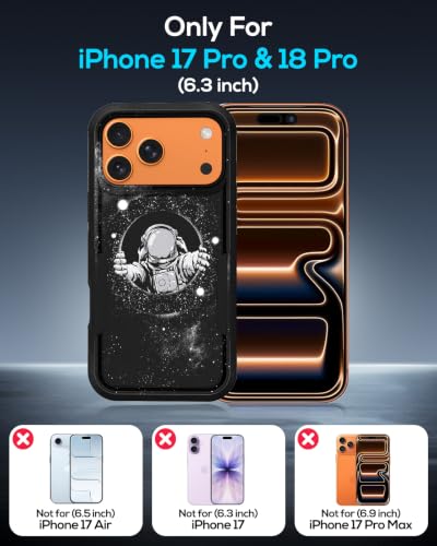 LISEVO for iPhone 18 Pro/17 Pro Case Heavy Duty Protection, Spacemen - image 2