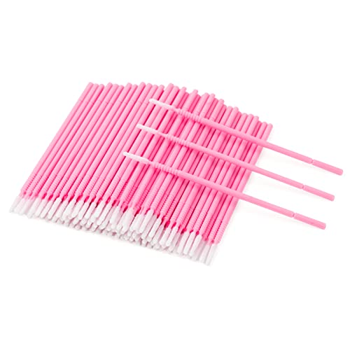G2PLUS Micro Cotton Swabs 200pcs Disposable Micro Applicator Microswabs for Eyelash Extensions Micro Applicator Brush Cleaning Tool for Lashes Dental Nails Eyeliner and Personal Care (Pink)