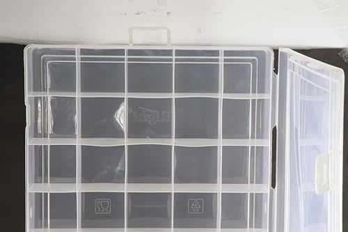 Image of NMII Multipurpose Plastic Storage Box with Partitions | Transparent Organizer with Secure Lid | Ideal for Stationery, Craft Supplies, Tools, and Jewellery, Accessories | Lightweight-(35 Partitions)