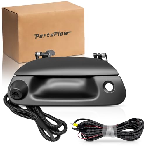 PartsFlow Rear View Backup Camera Kit w/Wiring & Tailgate Handle Fits Ford F150 F250 F350 F450 1997-2007 for Explorer Lobo 2001-2005 Replace OE#7L3Z9943400AA