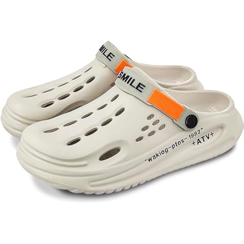 VOPHIA Garden Clogs for Mens Womens Garden Shoes with Arch Support Unisex Comfort Slip-on Sandals Beach Slippers for Outdoor Indoor Light Grey Cover