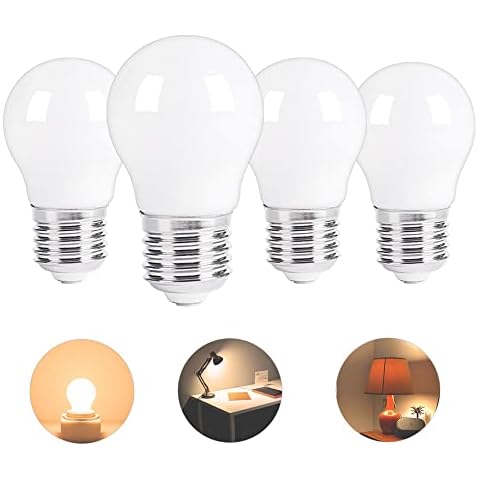 Low wattage A15 LED Light Bulb Replacement 15W 20W 25W E26 Base 120V 2W 150lm Soft White 2700K Non-Dimmable for Bathroom, Bedroom, Bedside Accent Lamps Pack of 4 Cover