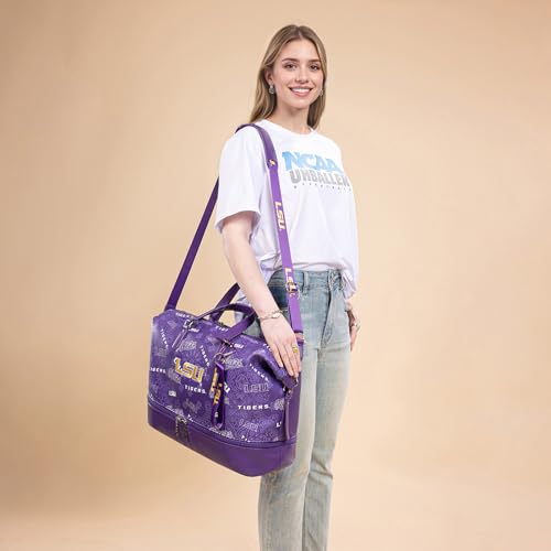 Montana West X NCAA Duffle Travel Bag Foldable Gym Bag Waterproof Weekend Bag for Mens or Women Hangbag with Adjustable Shoulder Strap2