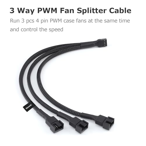 Image of 2-Way PC Fan Splitter, 12 Inch PWM Cable for 3 /4 Pin Cooling Fans