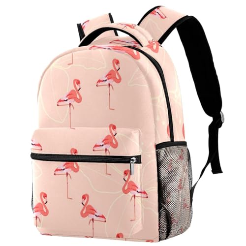 Sac à dos école imprimé flamants roses multicolore
