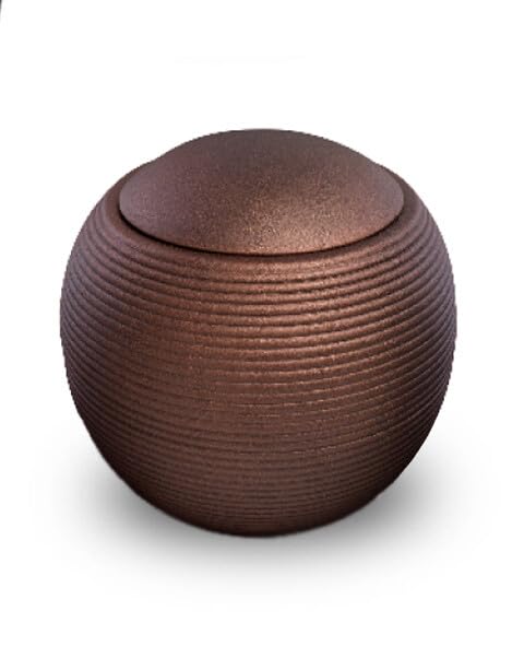 Petite urne Memento bronze satiné pour surmonter l'absence et garder un souvenir